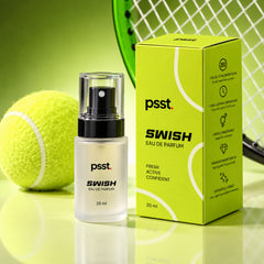 PSST SWISH 20 ml Eau de Parfum bottle with lime-green box